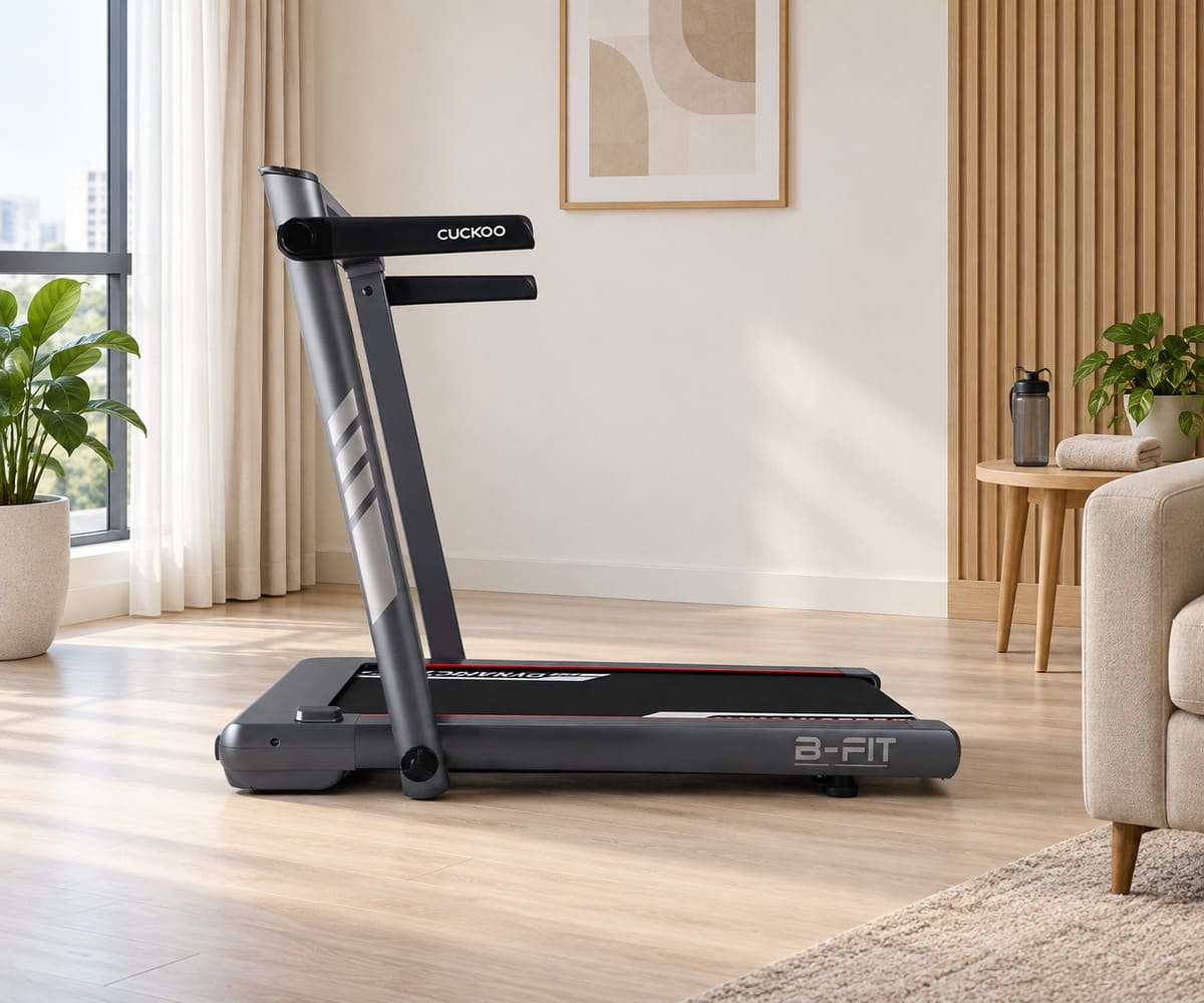 CUCKOO B-FIT Treadmill在公寓运动角的情境示意图
