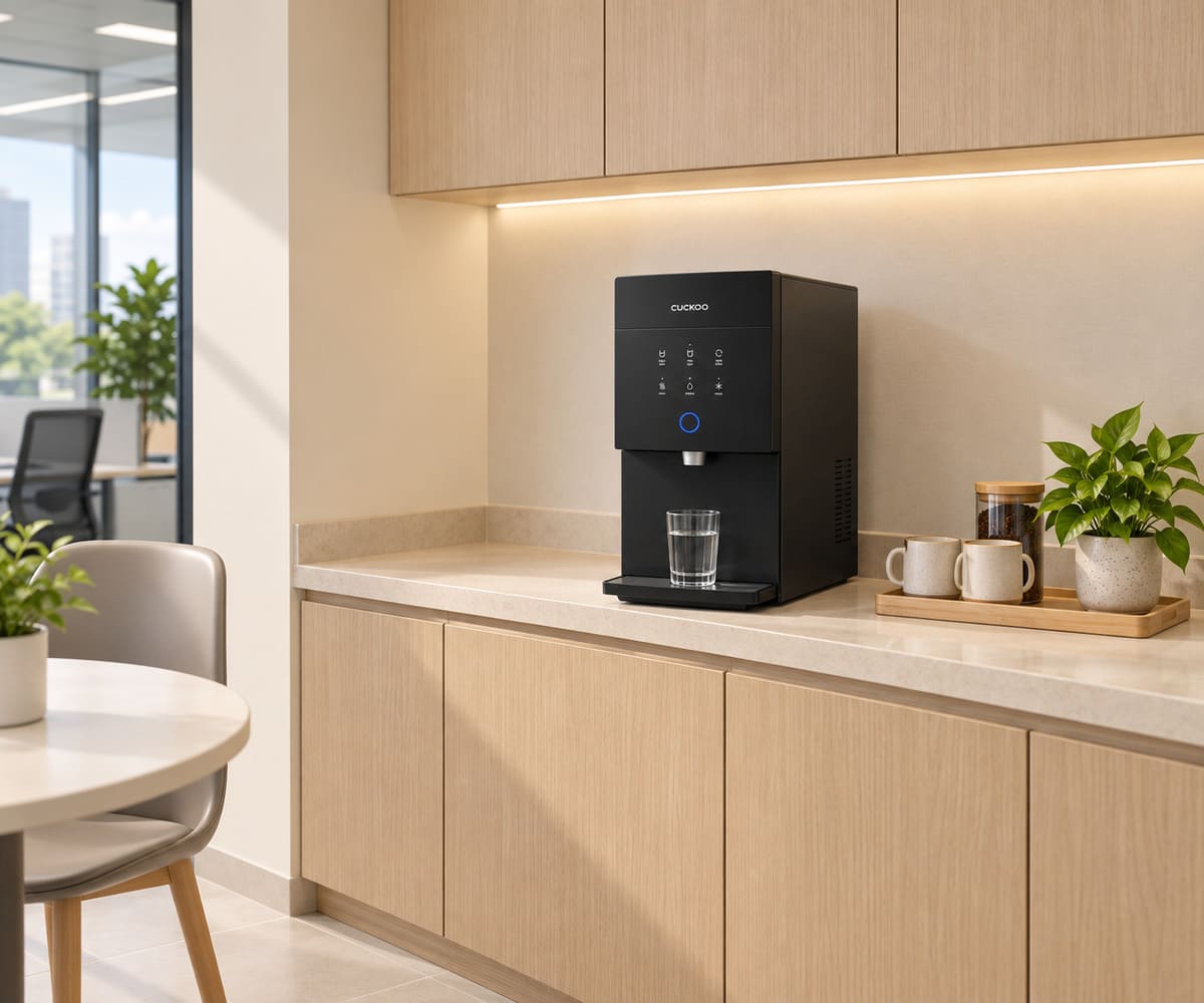 CUCKOO XCEL 2在办公室茶水间的情境示意图